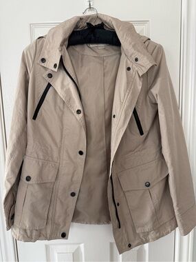 Michael Kors Taupe Utility Jacket with Black Trim